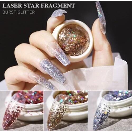 Laser Star Fragment Crystal Diamond Powder Irregular Nail Art Sticker Paillette DIY Manicure UV Gel Polish Nail Decoration Tools