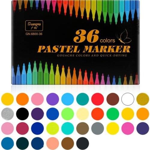 12/24/36 Colors Acrylic Pastel Marker Pen Highlighter Pens for Fabric Canvas , Art Rock Painting, Album Graffiti,Glass, Ceramic