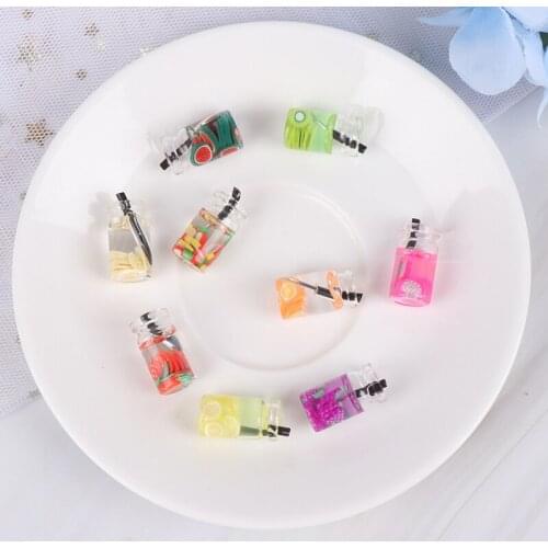 1:12 Dollhouse Miniature Food Mini Resin Fruit Bottle Simulation Drinks Model Toys Fruit Drink Play Dollhouse Model Toys