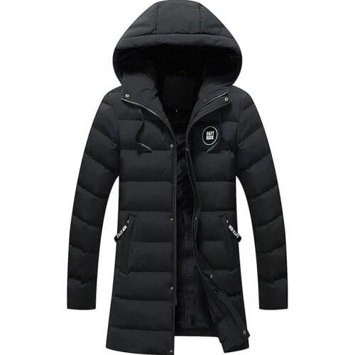 New Style Mens Mid-length Plus Velvet Thick Cotton-padded Clothes Korean-style Casual Jacket Winter