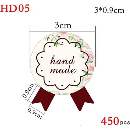 600Pcs/Lot Medal Shape Sweet Hand Made Printing Biscuit Gift Sticker, Adhesive Sticker,STK-162