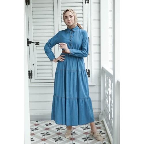 2021 new Season OREA BLUE JEANS DRESS KOMBİN Muslim Hijap Hijab