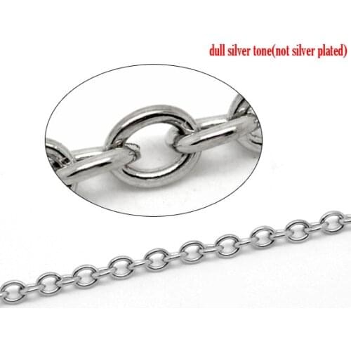 Lovely Silver Color Links-Opened Cable Chains Findings 7x5.5mm, sold per lot of 10M (B15206)
