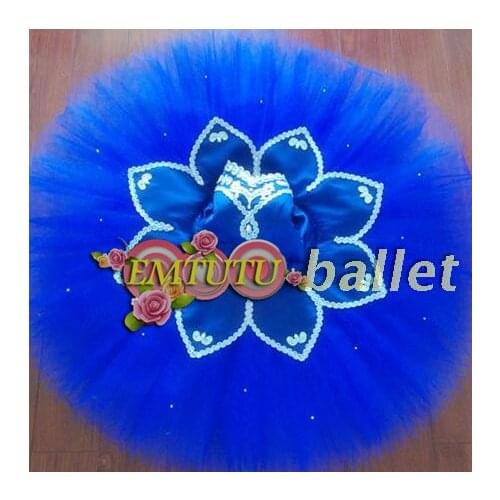 Women Adult Professional Ballet Tutu Blue Ballerina Ballet Stage Costume Nutcracker Blue Bird Ballet Tutu Costume Custom Made