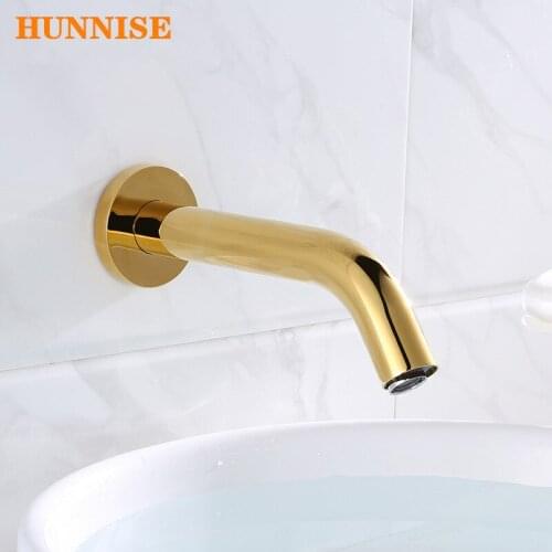Sensor Basin Faucet Inwall Mounted Gold Sensor Bathroom Mixer Tap Intelligent Sensitive Basin Sink Faucet Black Sensor Mixer Tap