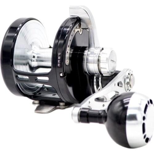 CAMEKOON Trolling Drum Fishing Reel High Speed 5.3:1 Slow Jigging Reel Max Drag 40kg Saltwater Fishing Ball Handle Reel