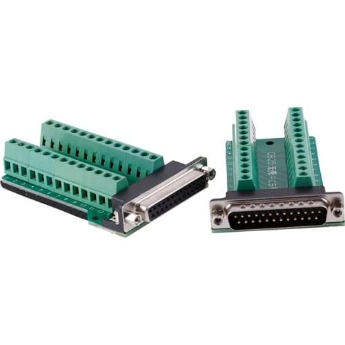 Adapter board terminal DB25 D-SUB Female 25Pin Plug Breakout PCB Board 2 Row Terminals Connectors Free welding head