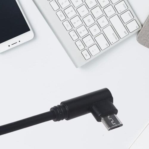 Safe Black Portable Elbow Metal Head Compatible with Driving Recorder and More Cell Phone Micro USB Extension Cable