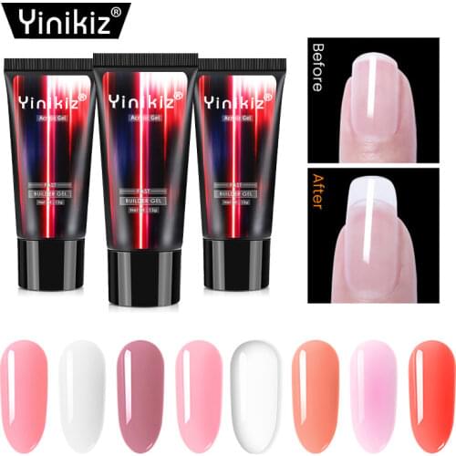 Yinikiz High Quality Fast UV Builder Gel Nail Extension Camouflage Gel 15g Acrylic Gel Nail Manicure Varnish