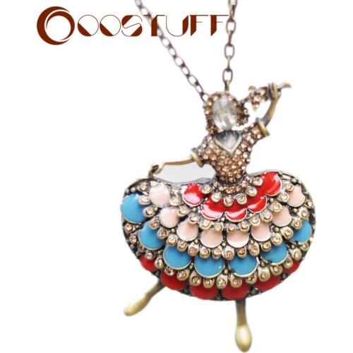 Womans Long Necklace Dancing Girl Statement Decoration Jewelry For Women 2021 Necklaces&Pendants Female Suspension Accessories