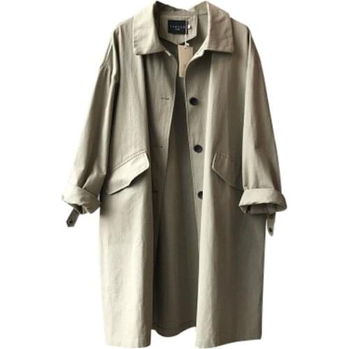 Woman Clothes Spring Autumn New Arrivals Womens Windbreaker Single Breasted Loose Female Trench Coats OL Long Coats Overcoats