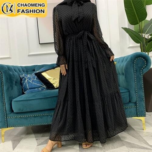 New Fashion Dubai Modest Abaya Robe Muslim For Women Kaftan Velvet Islamic Clothing Elegant Chiffon Femme Turkey Maxi Dresses