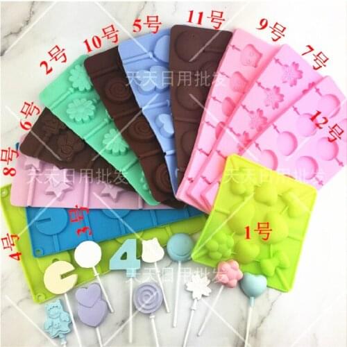 1PCS Cartoon Lollipop Mould DIY Fondant Cake Round Silicone Baking Pan Kitchen Meal Family Reunion