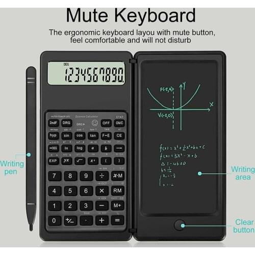 10-Digit Portable LCD Display Engineering Scientific Calculator with Writing Tablet + Pen Financial Accounting Calculate Tools