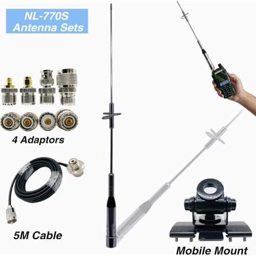 100W NL-770S Gain Antenna Radio Accessories Dual Band VHF UHF Radio Antenna for Baofeng Walkie Talkie UV-82 UV-5R Car Radio