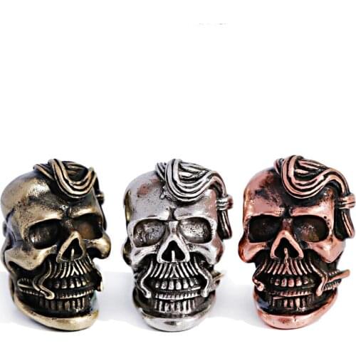 2PCS/Lot Fashion Skeleton Bead Men Antique Color For Paracord Bracelet Keychain Or DIY Lanyard Making Bracelet