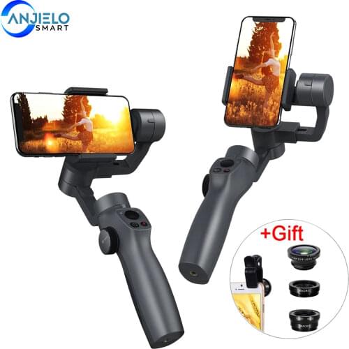 Anjielosmart Capture2 3 Axis Handheld Gimbal Stabilizer for GoPro 7 6 5 sjcam EKEN Yi Action camera / Smartphone mobile phone