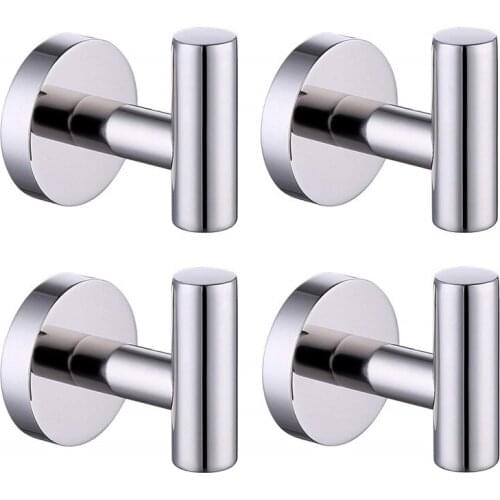 4Pcs Robe Hook Wall Mounted Hook Towel Hook for Bathroom Stainless Steel Coat Hook Rustproof Hook Hanger for Kitchen Hardware