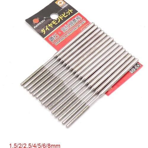 5PCS Diamond Grinding Head Boron Nitride Grinding Rod Lengthen Cylindrical For Carving Of Ceramics, Glass, Jade, etc