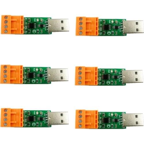 6PCS WIN10 MAC LINUX OS USB to RS485 UART Converter CH340 SP485 replace FT232 CP2102 PL2303 MAX485 MAX3485 SP3485