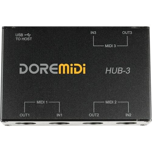 DOREMiDi HUB-3 MIDI Box Keyboard Adapter Converter Cable Host 33 Interface USB Power Supply Pedals Effector Synthesizer