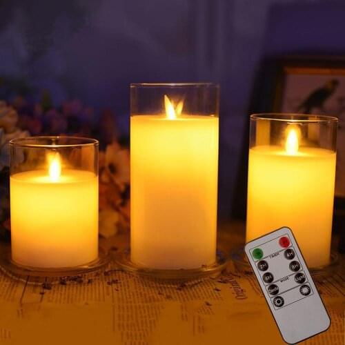 Flameless Candles, Pillar Real Wax Flickering Candle Light Battery Operated LED Candle Tea Light Sets with Remote Control