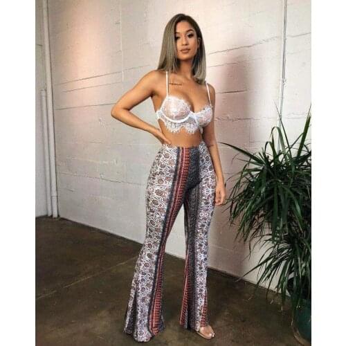 2021 Spring High Waist Flare Stretch Pants For Women Fashion Slim Long Trouser Streetwear Casual Solid Woman Pants