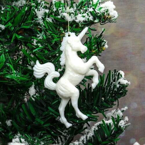 4Pcs Boutique Artificial Unicorn Christmas Tree Decoration Model Cartoon Anime Characters Cake Home Decoration Navidad Gift Doll