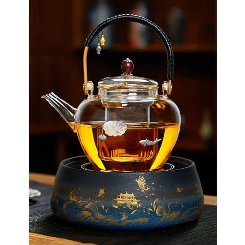 Cooking Teapot Glass Handmade Teapot Electric Ceramic Stove Tea Cooker Tea Set Household Large Capacity Kettle water pitcher