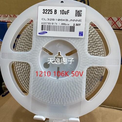 CL32B106KBJNFNE 10uF_±10%_50V_X7R_1210 SMD capacitor 1210 106K 10UF withstand voltage 25V 50V X7R 10% CL32B106KBJNNNE