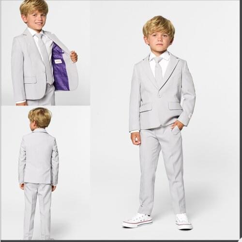 Kids Suit Custom Made Two Piece High Quality Boys Suits Notched Lapel One Button Formal Children Suit Jacket+Pants