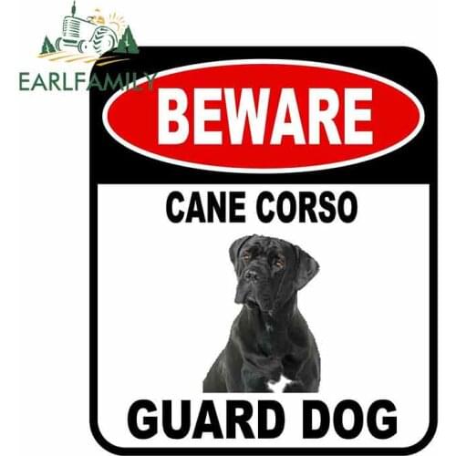 EARLFAMILY 13cm x 11cm BEWARE CANE CORSO GUARD DOG Car Sticker Cover Scratches Composite Sign Pet Dog Decal