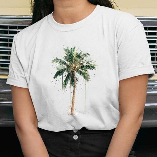 Women Beach Tree Summer Lovely New Fashion Graphic Lady Kawaii Tops Cartoon Female Tees Print Tshirt T-Shirt Clothes