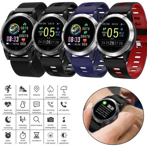 Round Touch Screen Bluetooth Smart Watch Blood Pressure Heart Rate Monitor Remote Camera Long Standby for iOS Android