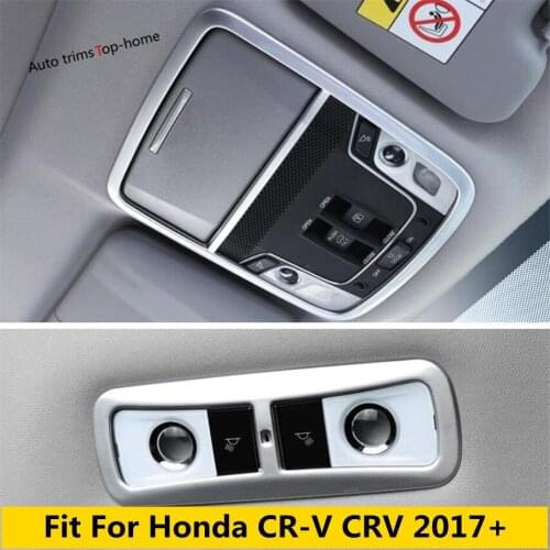 Yimaautotrims Matte / Carbon Fiber Look Interior For Honda CR-V CRV 2017 - 2020 Front / Rear Roof Reading Lights Lamp Cover Trim