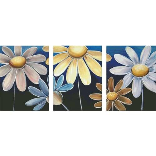 Metal daisy flower cross stitch package big bloom 18ct 14ct 11ct cloth cotton thread embroidery DIY handmade needlework