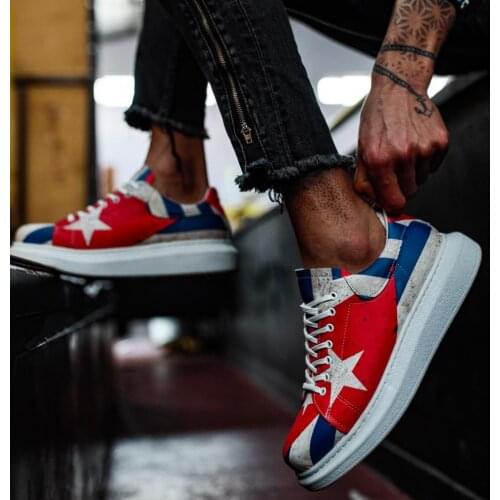 Knack Digital Printing Men 'S Shoes R044 Cuban Colorful Style Shoes Latest Fashion Street Style 2021 Spring Summer Season