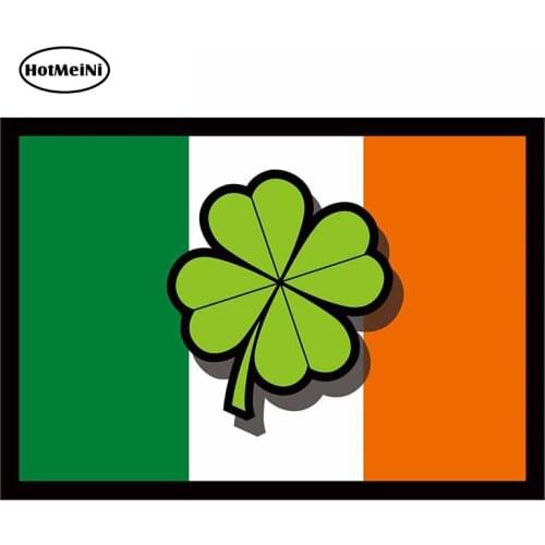 HotMeiNi 13cm x 9cm DIY Car Stickers for Irish Flag Shamrock and Decals Waterproof Camper Motorcycle JDM Windows Decoration