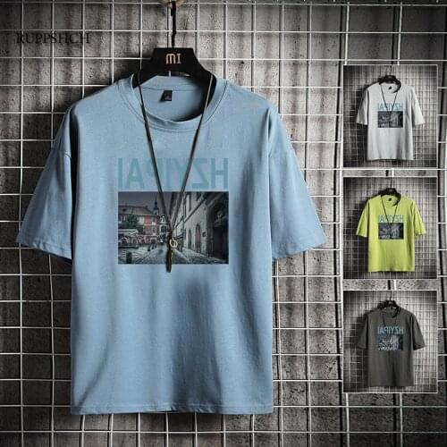 New Mens T-Shirt Printing Letters Men and Women Summer Plus Size Short-Sleeved T-Shirt Street Hip-Hop Male Shirt