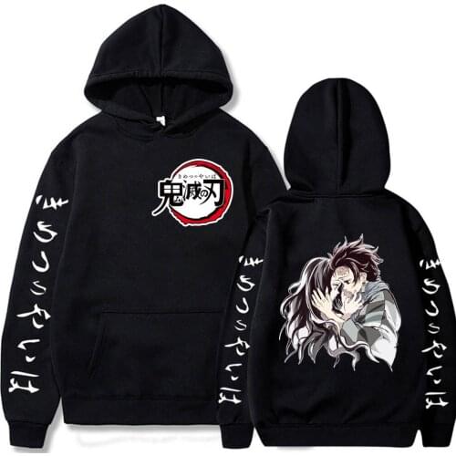 Demon Slayer Kamado Tanjirou Kamado Nezuko New Popular Anime Hoodies Harajuku Cartoon Oversize Clothes Fashion Casual Sweatshirt