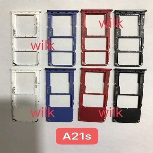 New For Samsung Galaxy A21S A217 Sim Card Reader Holder Dual & Single Sim Card Tray Holder Slot Adapter