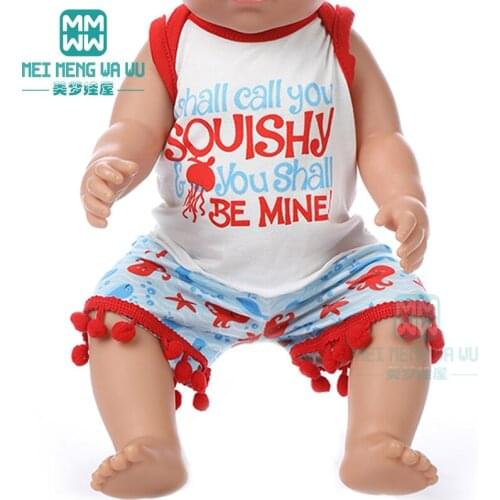 Clothes for doll fit 43cm toy newborn doll accessories fashion Home wear, sportswear