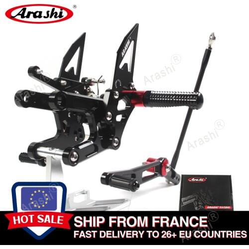 Arashi Ship from US For YAMAHA YZF R6 2006-2016 CNC Adjustable Rearset Footrest Foot Pegs 2006 2007 2008 2009 2010 YZF-R6