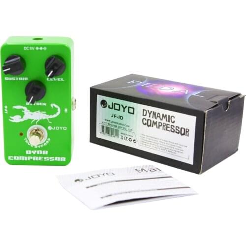 JOYO JF-10 Dyna Compressor Guitar Effects Pedal Dynamic Classic Ross Attack Level Sustain True Bypass Reduce The Redundant