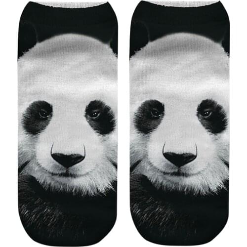 Casual Animal Giant Panda Tiger 3D Cute Print Medium Sports Socks Mujer Unisex Super fierce panda animal print 3D socks A30525