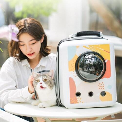 New Cat Print Backpack Fashion Cat Backpack Breathable Dog Backpack Out Travel Portable Four Seasons Dog Bag Backpack for Cat