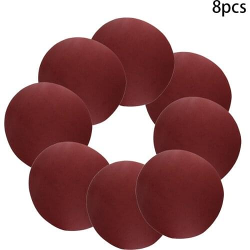 Utoolmart Grit 120/150/180/240 Adhesive Back Sandpaper 12-inch No Hole Alumina Red Abrasive Grinding Polishing Tool 2/5/8pcs