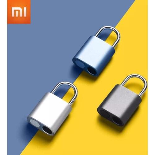 Xiaomi Noc Loc Smart Fingerprint Padlock IPX7 Waterproof USB Rechargeable Electronic Portable Lock Quick Unlock Home Safety Lock