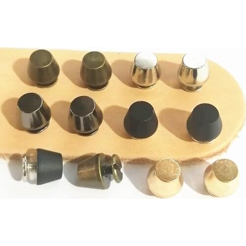 XUNZHE 10pcs 10*7mm Copper Bucket Type Rivets For Leather Jeans Studs Metal Spikes For Clothing Punk Nail Diy Leather Screws