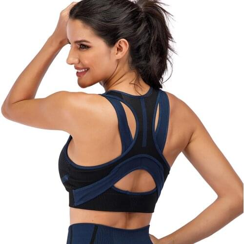 Backless Women Fitness Bra Seamless Yoga Crop Top High Impact Sports Bras Running Workout Tops For Women